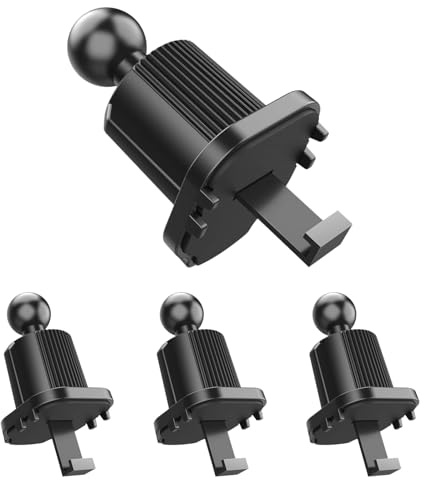 Cabilock 4 Soportes para Teléfono Móvil con Clip para Rejilla de Ventilación del Coche Base de Montaje Ajustable con Rótula de 17 MM Sujeción Fuerte y Compatible Mayoría de Dispositivos