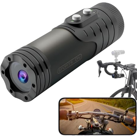 Motorcycle Helmet Camera, HD 1080P Bike Video Camera, Motorbike Helmet Camera, Outdoor Sports Mini Action Camera for Cars Bicycle Motorbike Shooting Riding Skiing (128, GB)