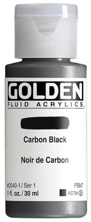 Golden Fluid Acrylic Paint 1 Ounce-Carbon Black