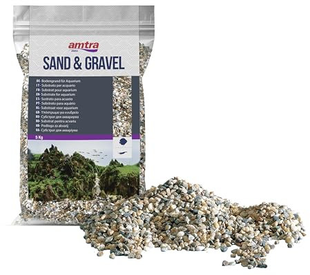 Amtra Polychrome - Naturkies für Aquarien, Dekoboden, Sand und Weißkies, Körnung 3-4 mm, 5 KG