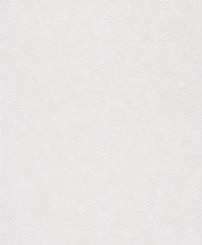 Rasch Tapete 770322 - Weiße Vliestapete mit Putzoptik, Putzstruktur, Putztechnik - 10,05m x 0,53m (LxB)