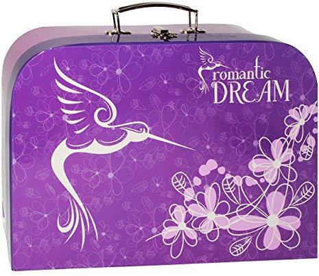alles-meine.de GmbH Koffer/Kinderkoffer - Vogel Kolibri - Romantic Dream - Pappkoffer - groß - Puppenkoffer Koffer - Reisekoffer aus Pappe mit Metall Griff - für Kinder/M..