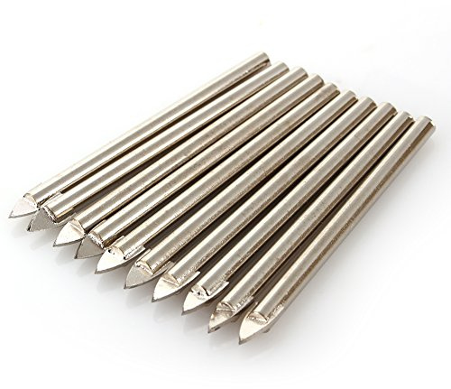 Keramikfliese Glasbohrer Set 10 teile/satz 6mm Speer Spitz Design Wolframkarbid Bad Wand Fliesen Spiegel Marmor Bohrwerkzeug
