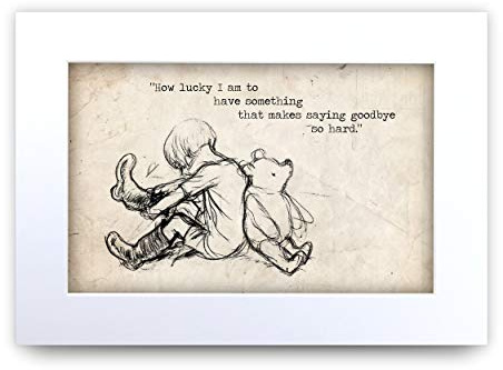 HWC Trading FR Winnie Puuh-Druck für Kinderzimmer, A4, gerahmt, Wie glücklich (ungerahmt), A4