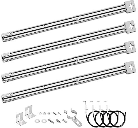 Denmay 31cm - 45 cm Universal Edelstahl Brenner ersatzteile für Landmann, Enders, Tepro, Taino, Campingaz, Outback, Barbecook und Andere Grills, 4 Pack