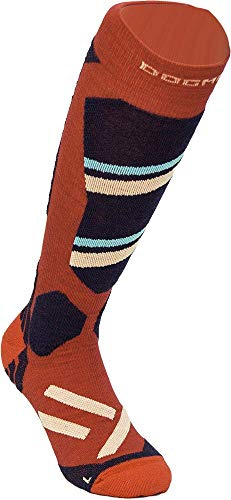 DOGMA Snow Leopard - Snowboard-Skisocken aus Merino Wolle mit leichter kompression, Performance Merinosocken für den Wintersport (retro red, 36-38)