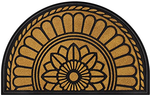 Mibao Fußmatte 45 x 75 cm, rutschfeste Eingangsmatte, strapazierfähige Fußmatte, Schmutzfangmatte mit Gummibeschichtung für den Außenbereich, Gelb