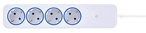 BLAUPUNKT Steckdosenleiste, Mehrfachsteckdose, 4-fach Schukosteckdose, mit Schalter, mit Überlastschutz, Weiß, 2 Meter