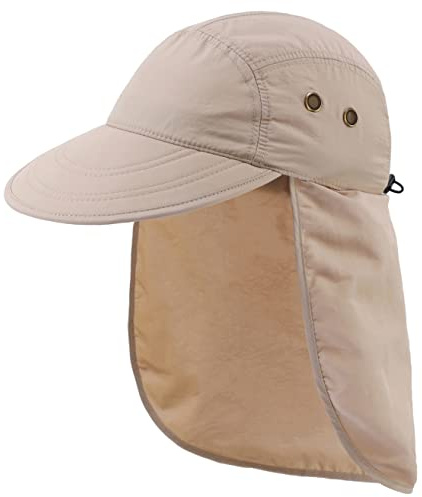 Magracy Herren Sommer UPF 50+ Fischerhut mit Nackenklappe Sonnenschutz Kappe Khaki