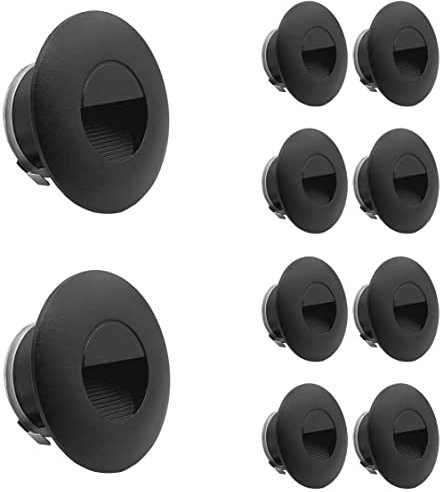 LIGHTWORLD24 Lot de 10 lampes LED d'escalier, applique murale encastrable, spot encastré, éclairage des marches, 2 Watts 180LM blanc neutre, intérieur extérieur, lampe murale, lumière IP65 230V noir