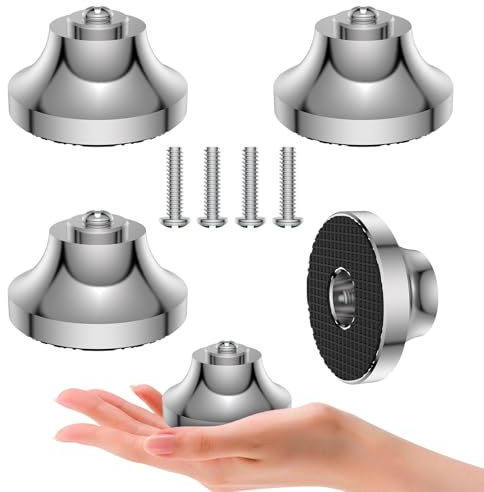 Brollitest 40 X 21 mm Lautsprecher Füße, Lautsprecher Spikes Pads 4er-Set rostfreie Stähle Silberne Hi-Fi-Füße Für Lautsprecheranlagen Bodenschutz usw