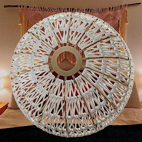 Pendelleuchtenschirm Geflochtener Lampenschirm boho geflochtener Korb Decke Hängelampe Rattan Lampenschirm Vintage Runde Design Lampenschirme Deckenleuchte