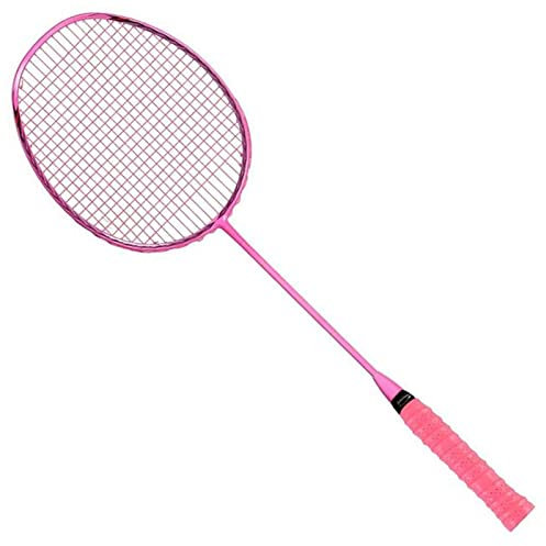 DUnLap Badminton Schläger Badmintonschläger Professioneller Kohlenstoff tragbar for das Training Einzelpaket Badminton Schläger Set (Size : Pink)