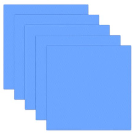 PEUTIER 5pcs 100 x 100 mm Thermal Pad, Silicone Thermal Pad Including 0.5 mm, 1 mm, 1.5 mm, 2 mm, 3 mm Thickness Thermal Conductive Pads for Laptop Heatsink CPU GPU SSD IC LED Cooler