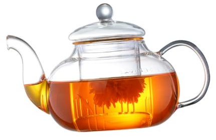 BESTonZON Borosilikat Teekanne Dampfend Glas Teekanne Zum Kochen Aus Klarem Glas Für Tee Zubereitung Für Büro Familie Outdoor Reisen