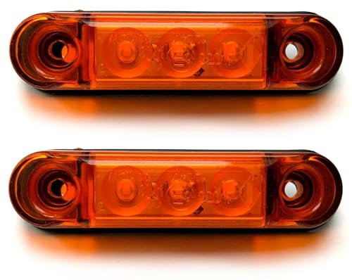 MelTruck® 2x LED Begrenzungsleuchte 12V 24V E9 f. LKW PKW Anhänger Trailer Wohnwagen (Gelb)