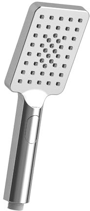 JOHO Großem Duschkopf mit 3 Strahlarten, Quadratisch Handbrause Regendusche Duschbrause aus ABS, Brausekopf mit Antikalk-Funktion für Badezimmer Chrom