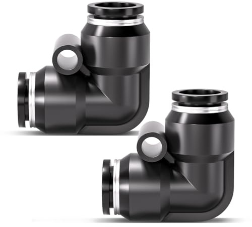 Innfeeltech 20 Piezas 6mm Negro Codo Push to Connect Racores de Conexión Rápida Conectores Neumáticos