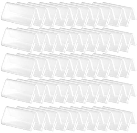 50pcs Transparent Etiketthalter, 4x2cm Mini -Acryl -Schildhalter Clear Tag Label Anzeigeständer kleiner Name Kartenregal Rack