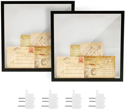2 marcos de fotos 3D, caja de archivo de aventura acrílica, caja de recuerdos de viaje, caja de billetes con marco de madera, caja de sombra a prueba de polvo para mostrar fotos, recuerdos
