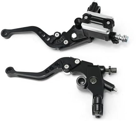 Hoypeyfiy 2Pcs Universal Motorcycle Brake Master Cylinder Kit, 22mm 7/8 Handlebar Levers for Most Bike Models, 2 Pair of Brake & Clutch Lever Set