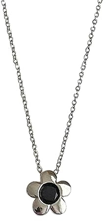 [Uitndvyte] Collana floreale nera adjsuatble con ciondolo fiore per il collo catena clavicola alla moda gioielli per il collo