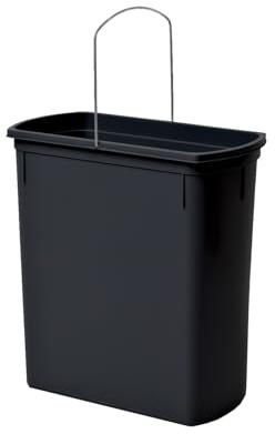 Hailo Inneneimer 1226239 schwarz 18 L | Ersatz-Inneneimer aus Kunststoff | Rechteckig mit Henkel | Mülleimer-Einsatz für Abfallsammler | 343 x 185 x 365 mm | passend für UNO Abfalleimer