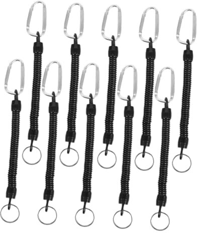 Sosoport 10stücke Einziehbare Toolsicherung Mit Karabiner Elastisches Spiralseil Für Angelruten Schlüssel Und Werkzeuge Für Outdoor-aktivitäten Und Sicheres Halten
