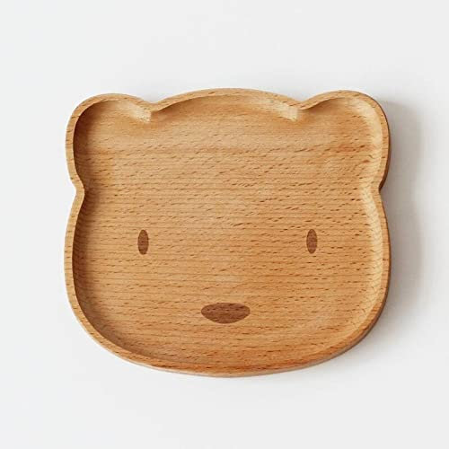 RUHEN Ciotola per Frutta Piatto in Legno di faggio Piatto a Forma di Animale Carino Stoviglie per Pane Frutta Dessert Piattino Snack Vassoio per tè Set Casa Portaoggetti Piatto per Frutta