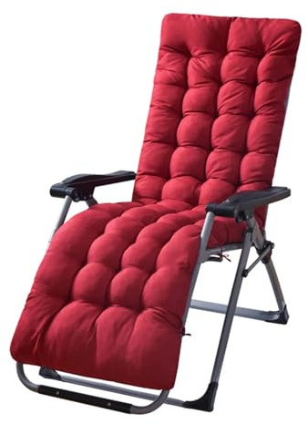MAQDDO Deckchair Cushion Patio Chaise Lounge Cushions Sun Lounger Cushions Pad Lounge Chair Cushion for Travel Holiday Indoor Outdoor For Indoor Outdoor(Red)