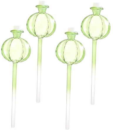 FONDOTIN Lot de 4 Globes D'arrosage Cactus en Verre pour Plantes D'intérieur et Extérieur, Système D'arrosage Automatique pour Pots Moyens, Maintien Hydratation Longue Durée, Dispositif