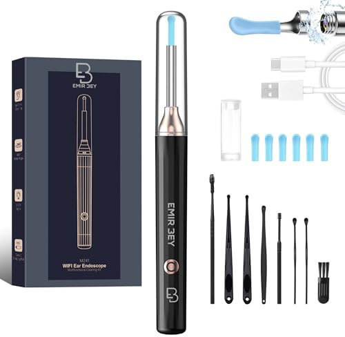 Otoscopio Limpiador de Oídos con Cámara 1080P WiFi – 3,5mm, 6 LED, 6 Puntas de Silicona, Kit Completo para Adultos y Niños, Compatible con iPhone y Android – Limpia Oídos Cera con Precisión