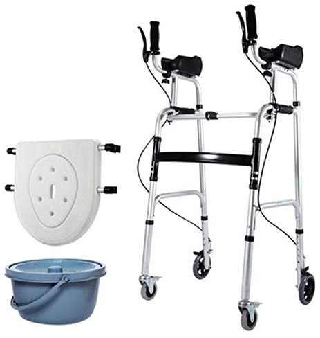 Déambulateur Cadre De Marche Avec Roues, Support D'Avant-Bras Vertical Pliable Standard Pour Adultes, Pliable, 4 Roues Et Freins, Aide À La Mobilité Pour Personnes Âgées Et Handicapées