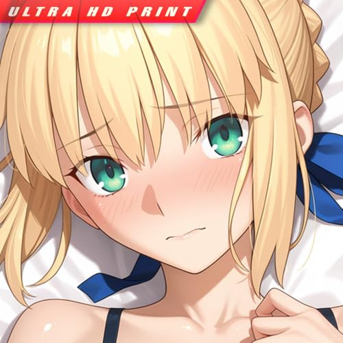 WAIFUWORLD SHOP Dakimakura Bezug mit NSFW Anime Motiv | Body Pillow Cover mit Manga Girl | Waschbar & Ultra-HD Druck | doppelseitiger Kissenbezug für Seitenschläferkissen | 150x50 cm | Design #7