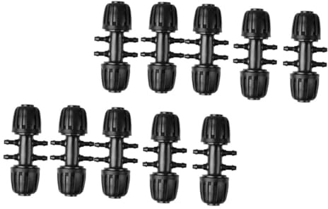 iplusmile Connecteur 6 Voies 16 Mm Raccord Pom 4/7 Adaptateur pour Irrigation Agricole Jardinage 10 Pièces Noir Conversion Diamètre Étanche Antichute