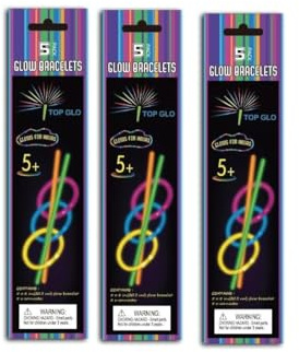 DJP 15 pack Premium 8 Glow Stick Bracelets With Connectors. For making Necklaces, Wrist Bands, Bracelets, Party Bag Fillers for Kids - Party Accessories, Long-lasting Glow Sticks for Children
