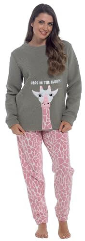 Daisy Dreamer Ensemble de pyjama en polaire douce et chaude pour femme, girafe, S