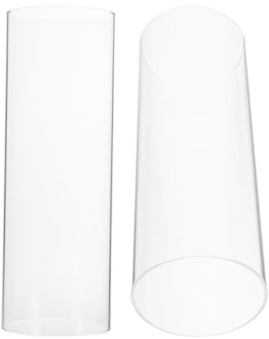 SMASOLO Transparente Kerzengläser 2 Stück 20x7cm Glaszylinder Windlicht Für Entspannte Atmosphäre Bei Veranstaltungen