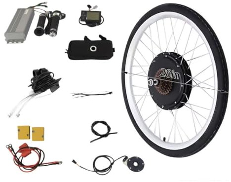Mqwdxzfes 36V 500W E-Bike Umbausatz, 28 Zoll Elektro Fahrrad Hinterrad Motor mit LCD Display, 5 Geschwindigkeitsstufen, PAS Sensor, E Bike Conversion Kit für Elektrofahrrad Hinterrad, Bis 130kg