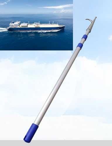 Generisch Teleskopierbarer Bootshaken 2-6 Meter, robuste und dennoch leichte Aluminiumstange for Bootsanlegestellen, Bootsrettung, Poolsicherheit und Festmacherleinen(93cm-200cm/3.1-6.6ft)