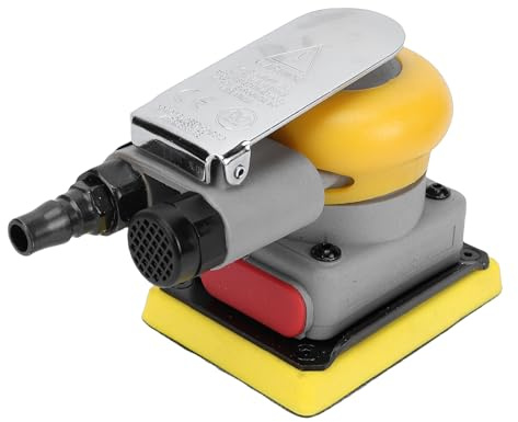 Zhjvihx Ponceuse Pneumatique, Ponceuse à Air en Acier allié 10 000 Tr/min avec Châssis Rectangulaire de 75 X 100 Mm et excentricité de 3 Mm pour la Préparation de Surface Automobile en