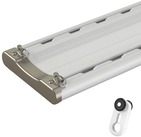 Doppia asta per tenda da soffitto con rulli silenziosi, regolabile, 100-500 cm, asta per tende a 2 corsie, per soggiorno, camera da letto, divisorio (bianco, 170 cm)