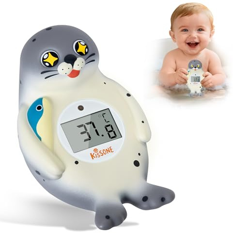 KISSONE Baby Bath Thermometer – Accurate Digital Display with Floating Seal (°F/°C), Durable Fun Bath Toy, Ensures Safe Water Temperature for Newborns & Infants