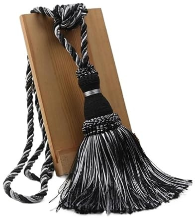 NDLHXKFRP Fermacurtaini, Fermatenda for Tende Nappa con Cinturino a Sfera Singola Nappe appese Multicolori for Artigianato(Black)