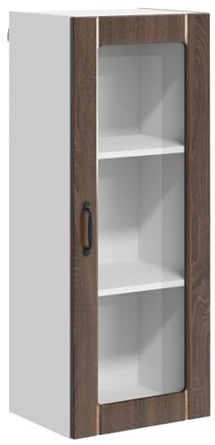 Holekex Köksskåp brunt ekutseende trämaterial 40 x 31 x 100 cm köksmöbler med skjutdörrar, praktiskt kökskåp för inomhusbruk