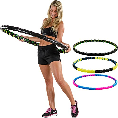 MOVIT Hula Hoop Reifen für Erwachsene und Kinder, Massagenoppen und Magnete, 3 Varianten: 0,9kg, 1,3kg oder 1,7kg