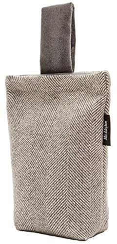 McAlister Textiles Herringbone Tweed | dekorativer Designer Türstopper in Anthrazit & Grau | ungefüllter Türsack traditionelles Fischgräten-Muster