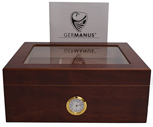 GERMANUS Humidor Classic Desk, Braun für ca. 50 Zigarren
