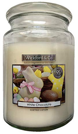 Wickford & Co. Large Scented Candle In Glass Jar 15cm 450g Easter - White Chocolate