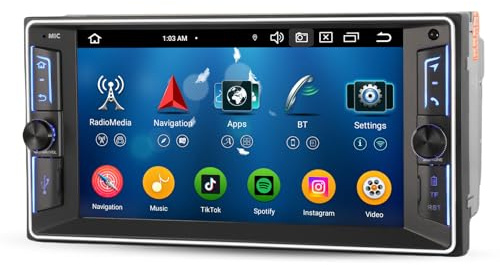 Android 14 8 Core 4Go 64Go Autoradio GPS Navigateur pour Toyota Corolla RAV4 Hilux Vios Prado Prise en Charge sans Fil Carplay Android Auto GPS DSP Bluetooth 5.0 WiFi Écran Tactile Dab+